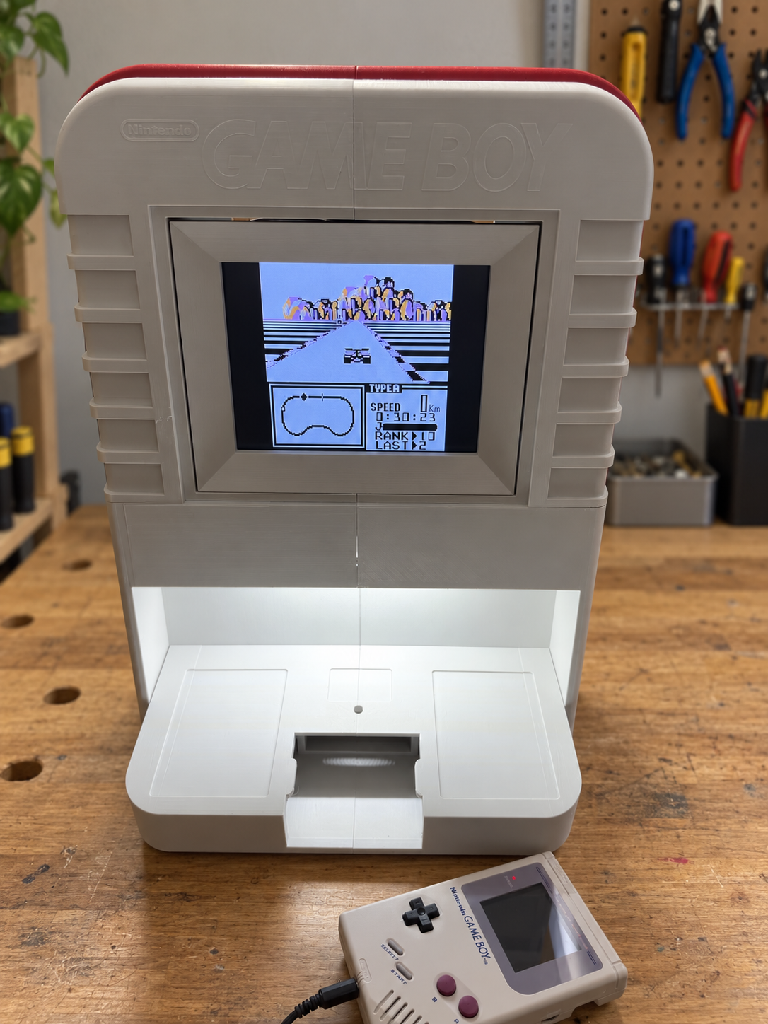 Building and testing the Game Boy mod. Connected kiosk test.