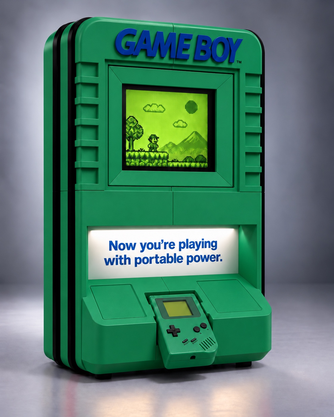 Gorgeous Green Game Boy-inspired kiosk